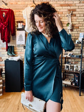 Load image into Gallery viewer, Satin Wrap Dress
