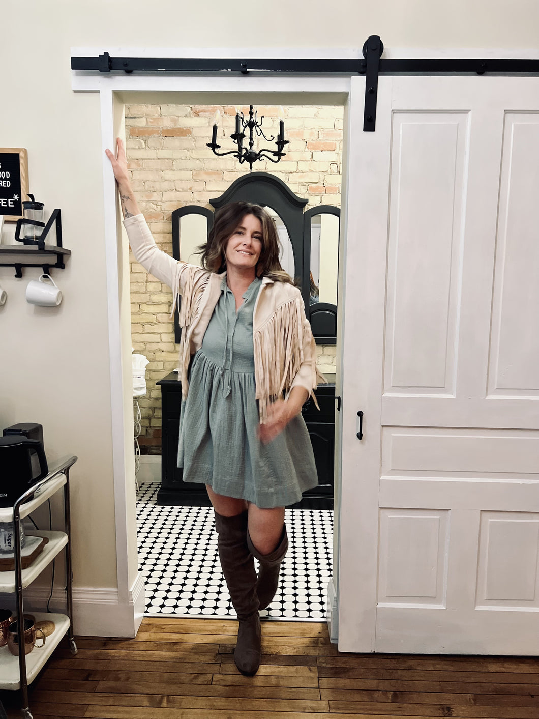 Tie Front Tiered Dress